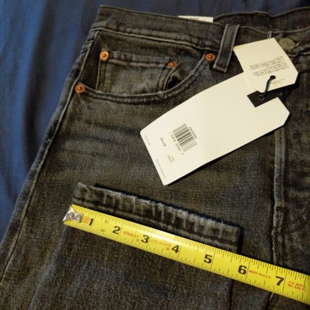 Levi's 501 S Skinny Jeans Coal Black Grey - Picture 6 of 7